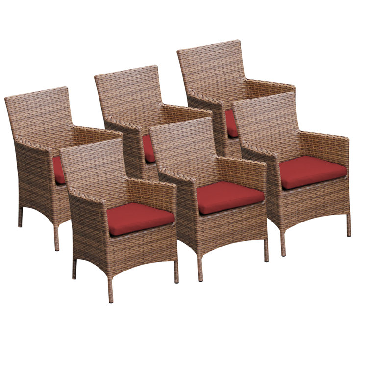 TK Classics All Weather Wicker Dining Armchair with Cushion & Reviews